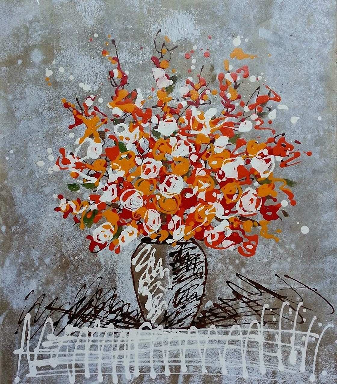 papier peint bunga pohon dan buah,bouquet,fleur,plante,nature morte,art moderne