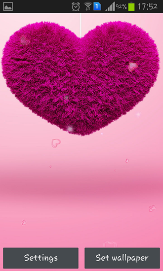 솜털 하트 라이브 배경 화면,분홍,심장,모피,사랑,발렌타인 데이