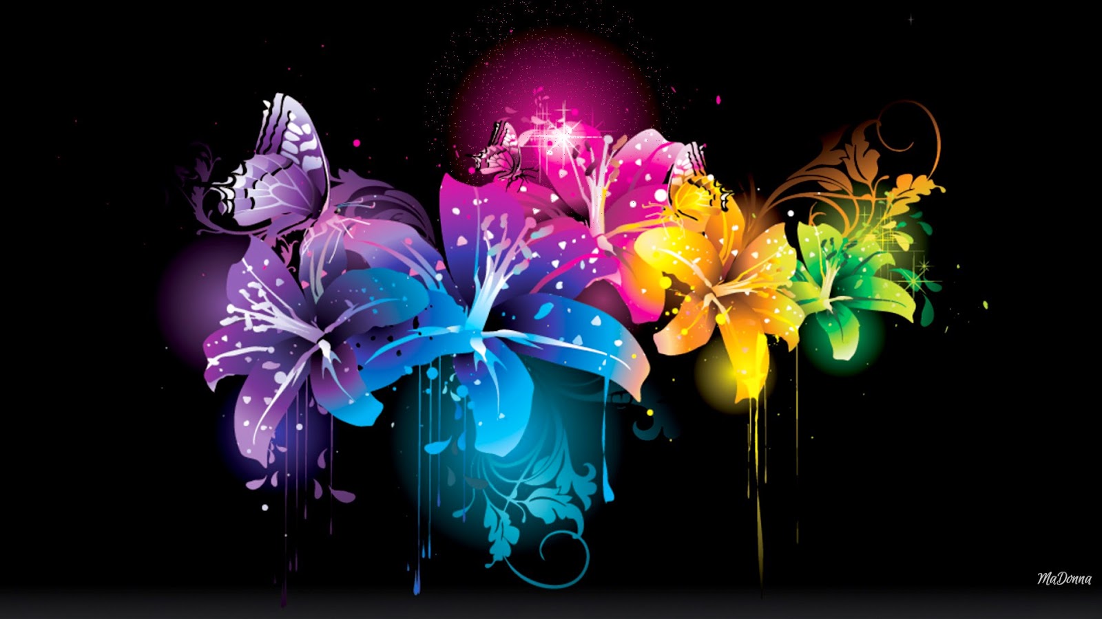 빛나는 꽃 벽지,그래픽 디자인,보라색,식물,꽃,디자인