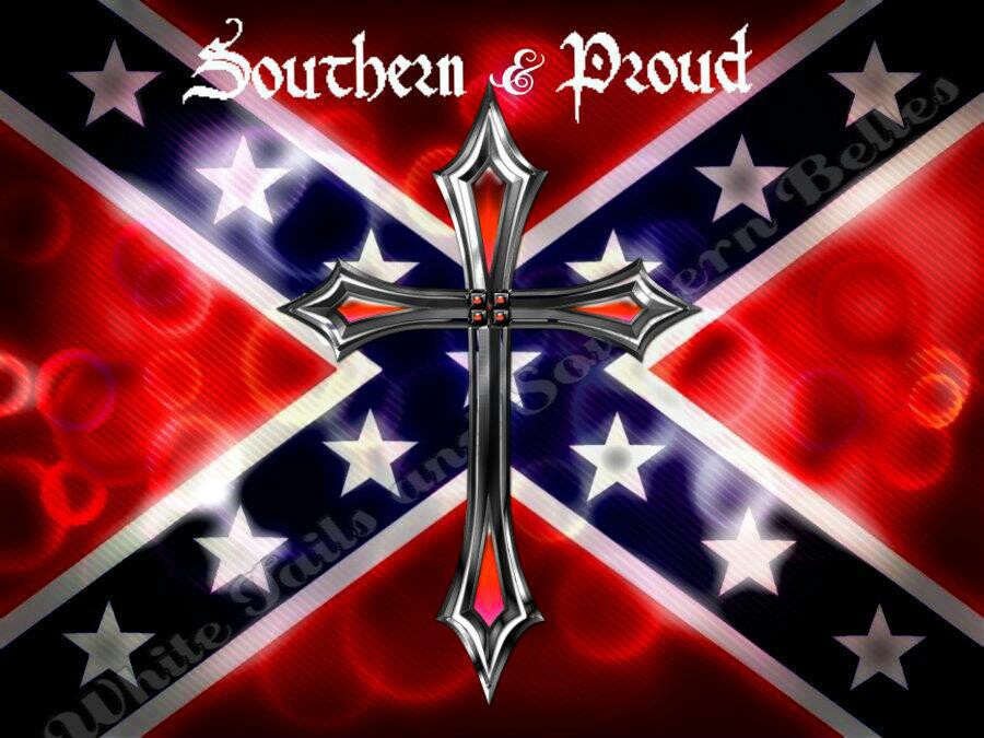 Southern Pride Wallpaper - Rebel Flag With Cross- WallpaperUse