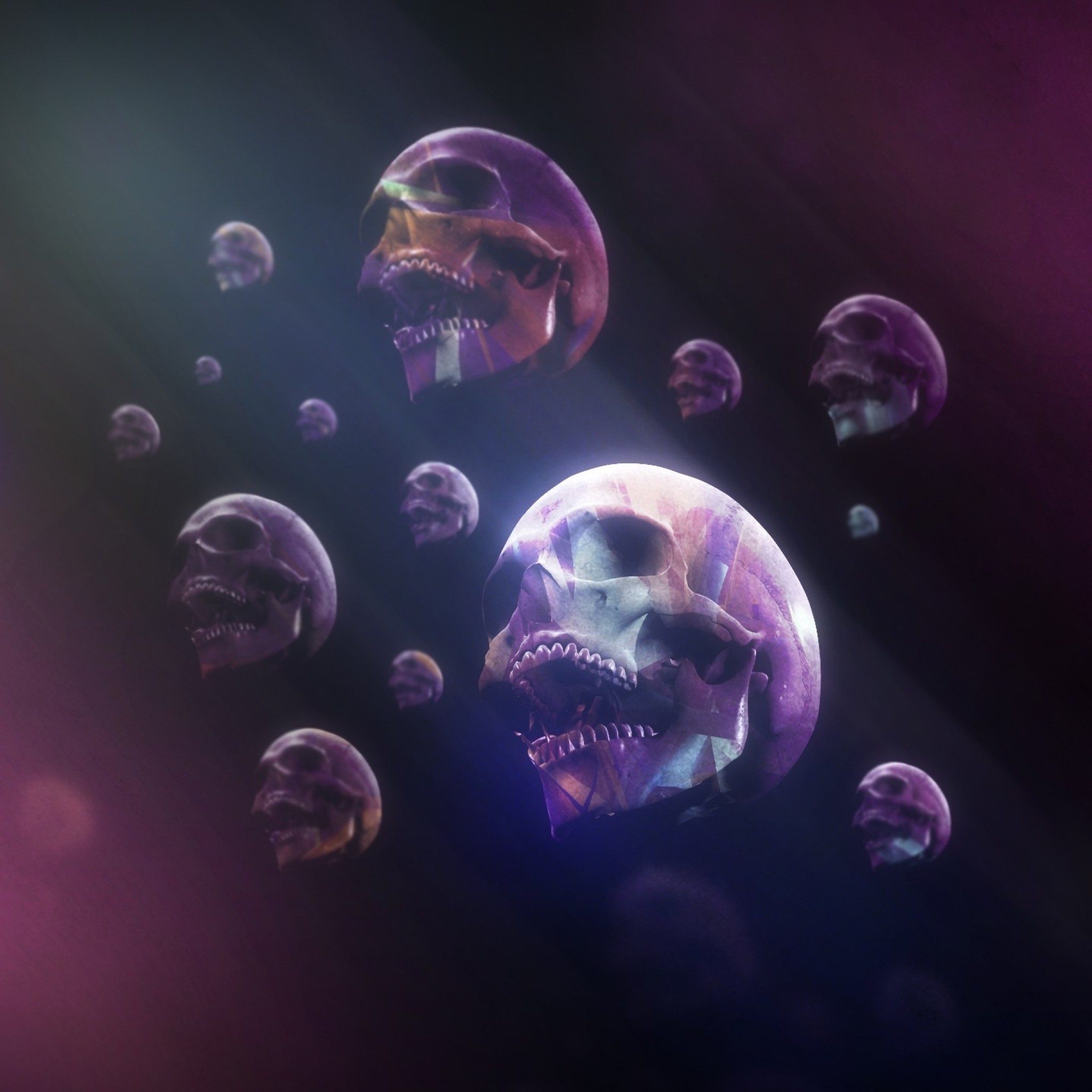fondo de pantalla de cráneo púrpura,violeta,púrpura,medusa,agua,esfera