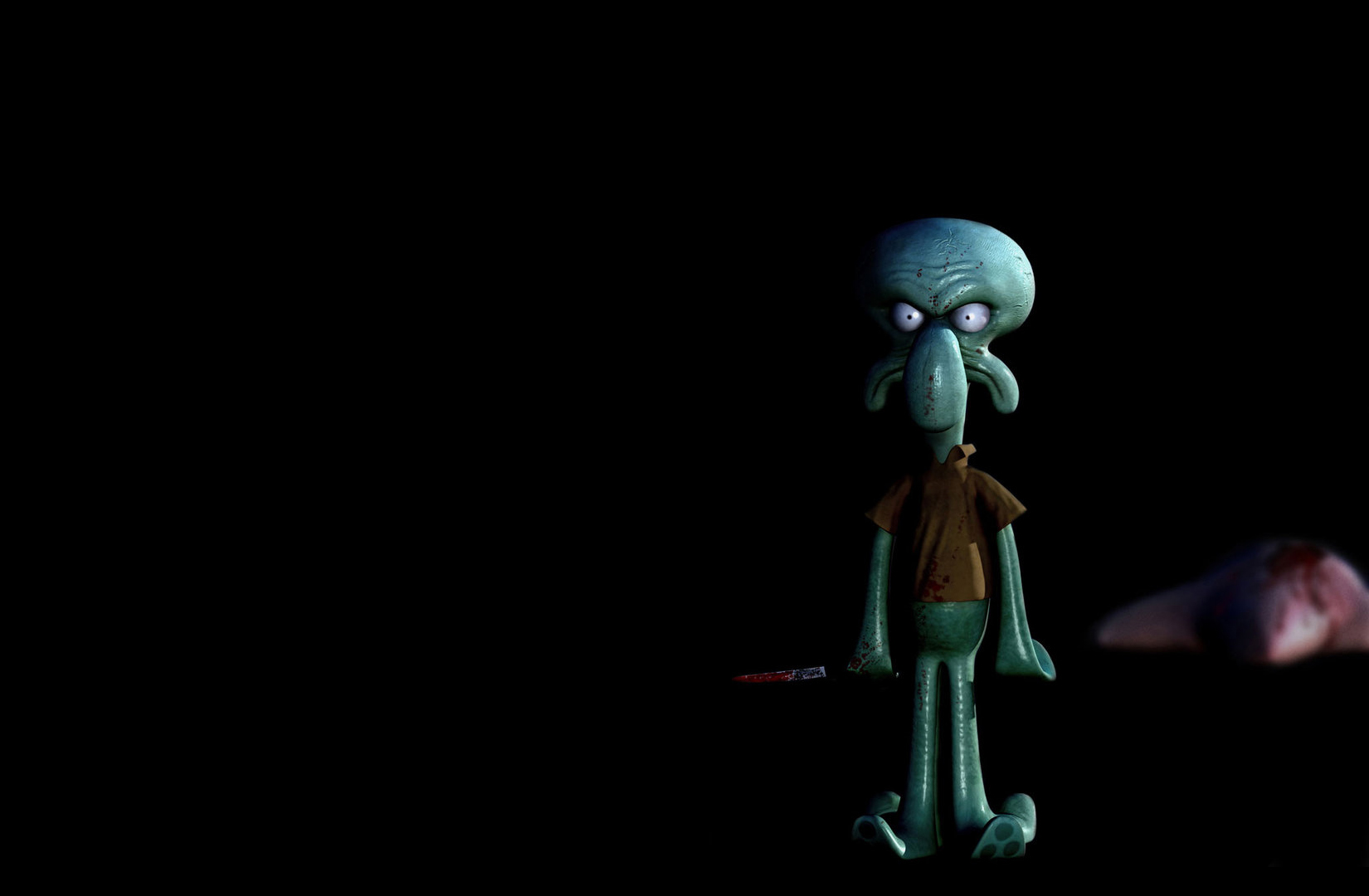fondo de pantalla de calamardo,figurilla,modelado 3d,oscuridad,verde,juguete