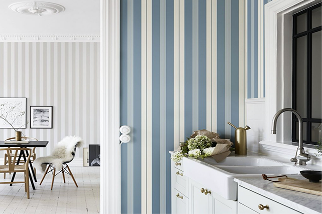 papel tapiz de cocina azul,habitación,diseño de interiores,pared,propiedad,loseta