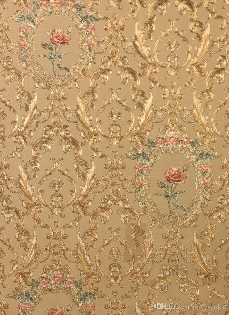 金の花の壁紙,褐色,壁紙,パターン,ベージュ,繊維