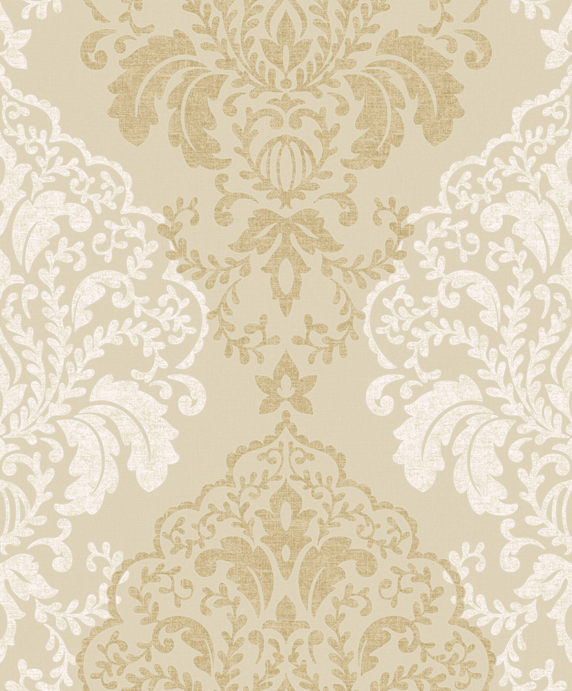 Black Gold And Cream Damask- WallpaperUse