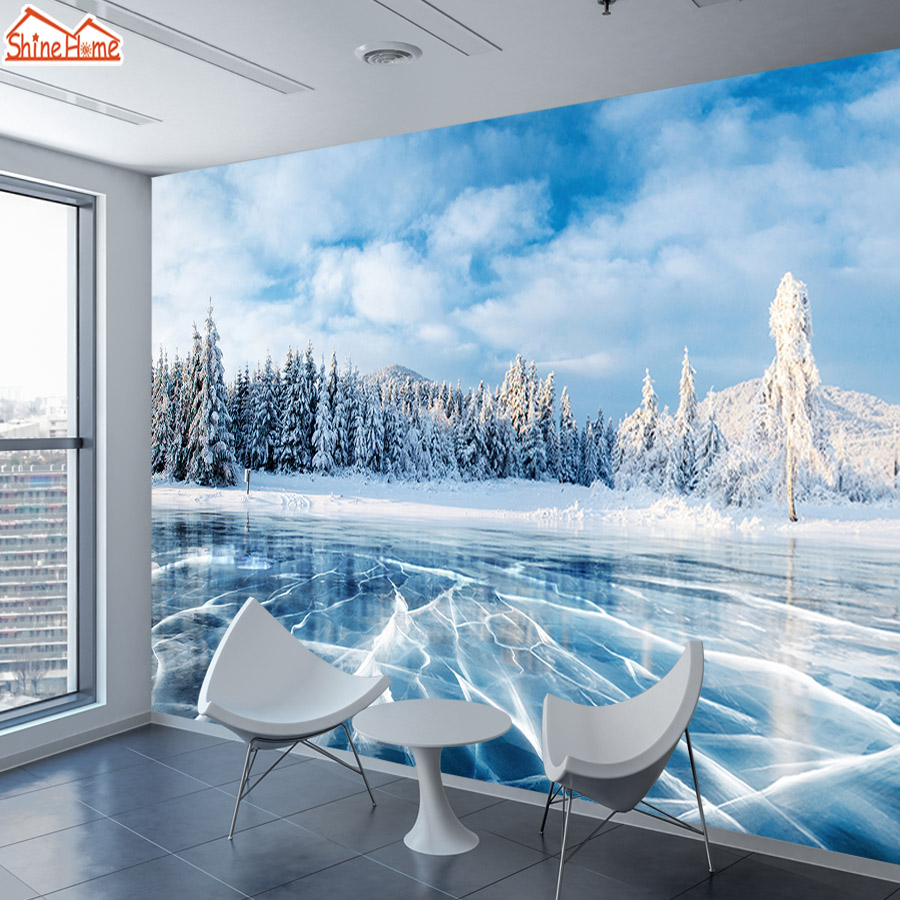 carta da parati congelata 3d,paesaggio naturale,camera,parete,cielo,murale