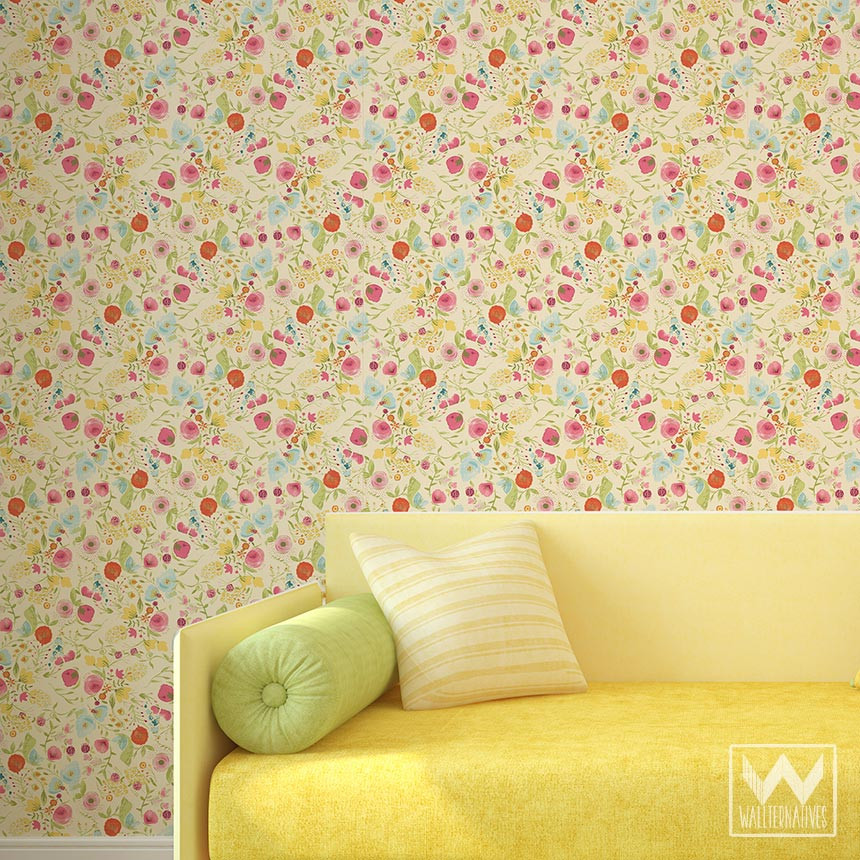 Yellow Removable Wallpaper - Wall- WallpaperUse