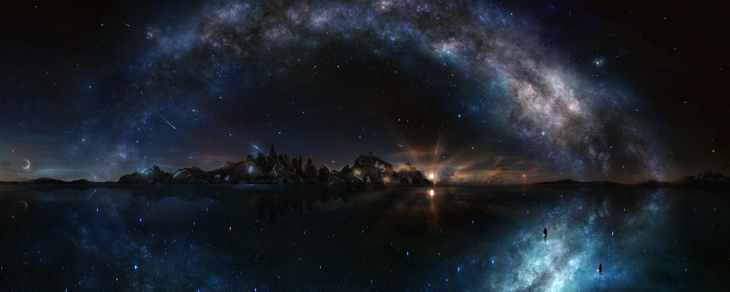 4K Dual Monitor Wallpaper,Sky,Nature,Outer Space,Atmosphere,Night
