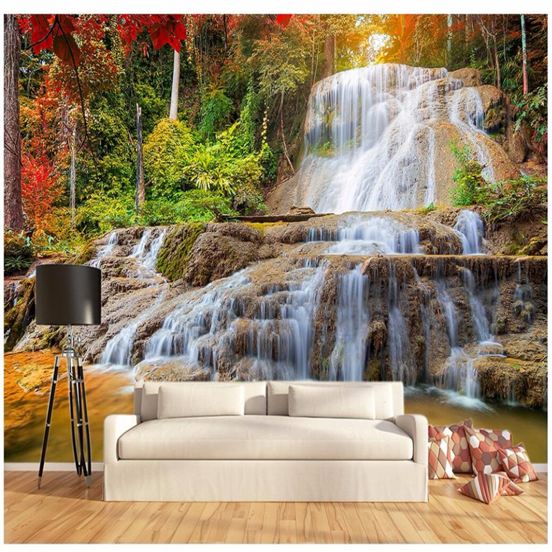 papier peint peinture 3d,paysage naturel,cascade,la nature,mural,fond d'écran