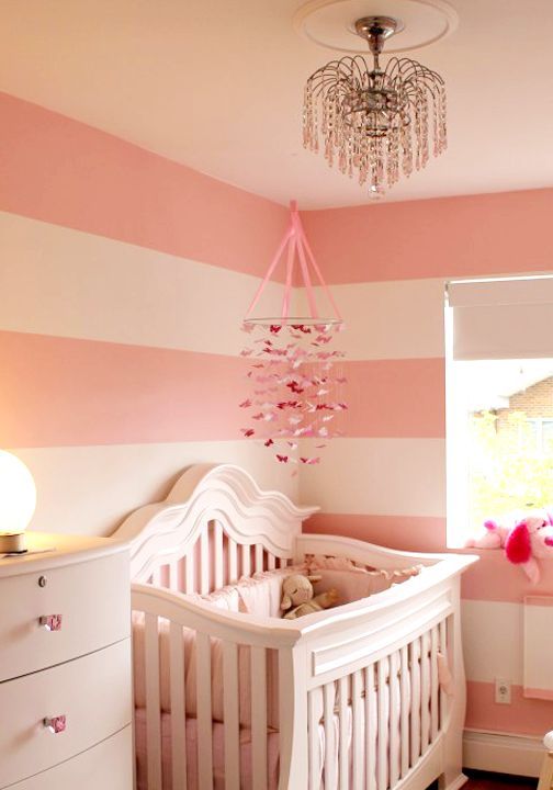 ideas de combinación de papel tapiz y pintura,producto,cama infantil,rosado,habitación,guardería
