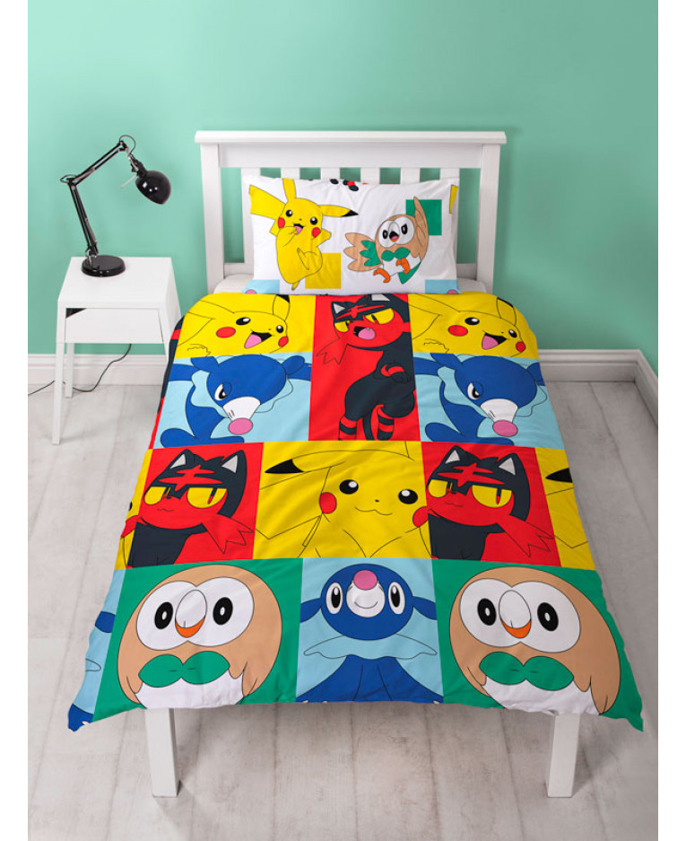 fondo de pantalla de dormitorio pokemon,sábana,producto,textil,turquesa,ropa de cama