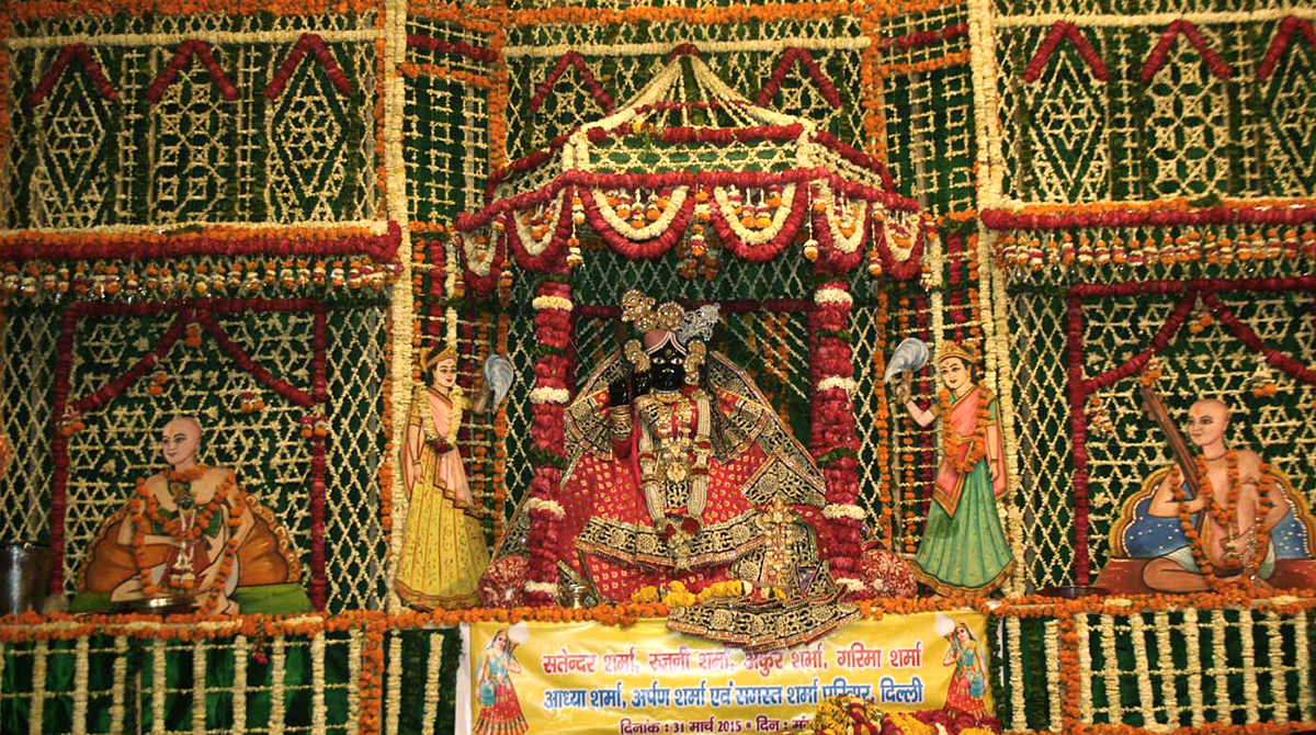fond d'écran banke bihari,temple,temple hindou,lieu de culte,tapisserie,textile