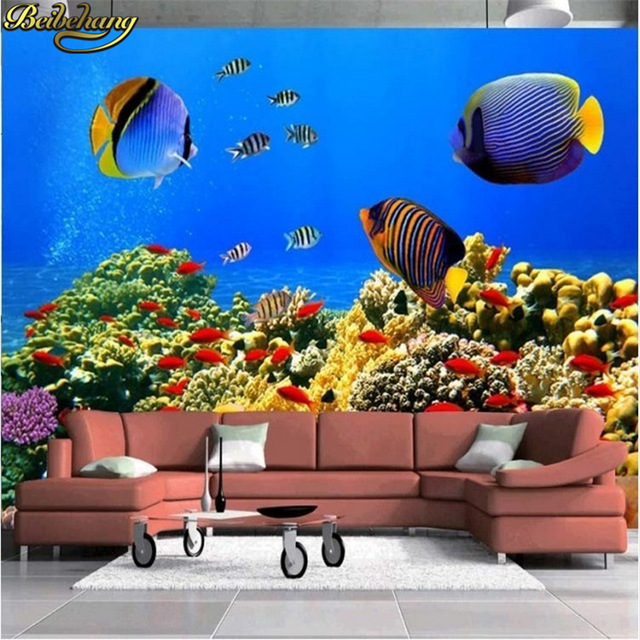 사진 배경 hidup,수족관,수중,벽,산호초 물고기,벽화