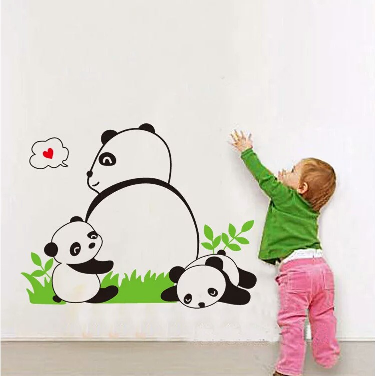 fond d'écran hidup lucu,mur,dessin animé,autocollant mural,enfant,panda