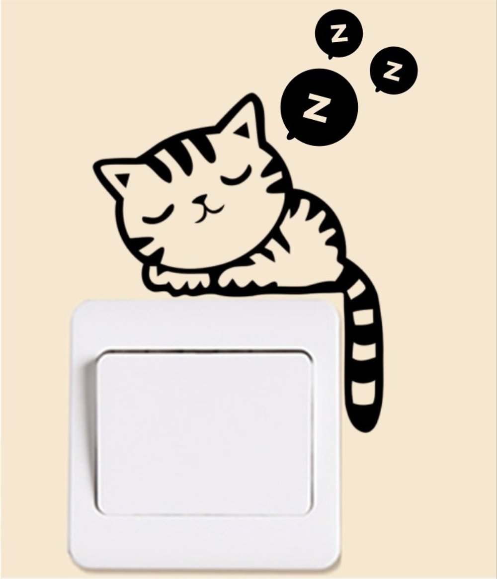 Jual Cutting Sticker Stiker Lucu Tombol Saklar Lampu Cute Cat Stickers Wallpaperuse