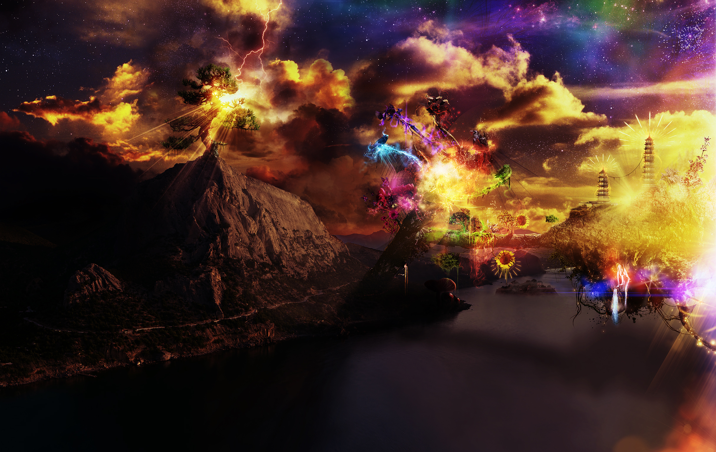 fondo de pantalla surrealista,naturaleza,cielo,ligero,nube,juego de pc