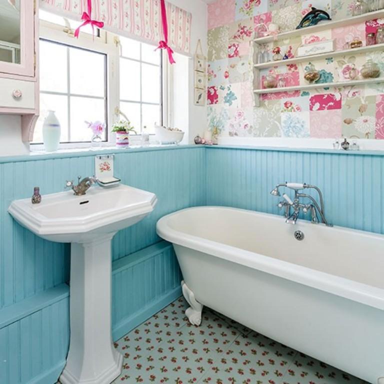 papel pintado de baño uk,baño,habitación,propiedad,turquesa,rosado