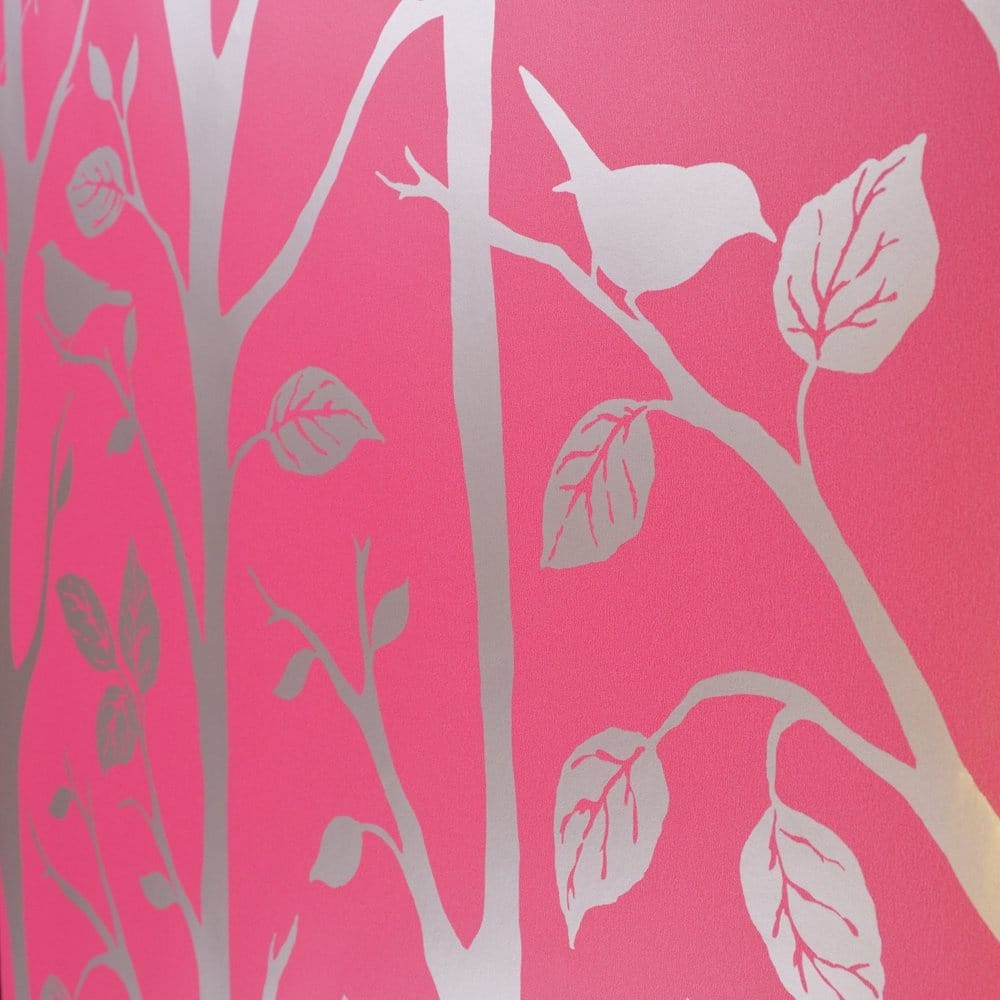 분홍색과 은색 벽지,분홍,벽지,무늬,잎,디자인