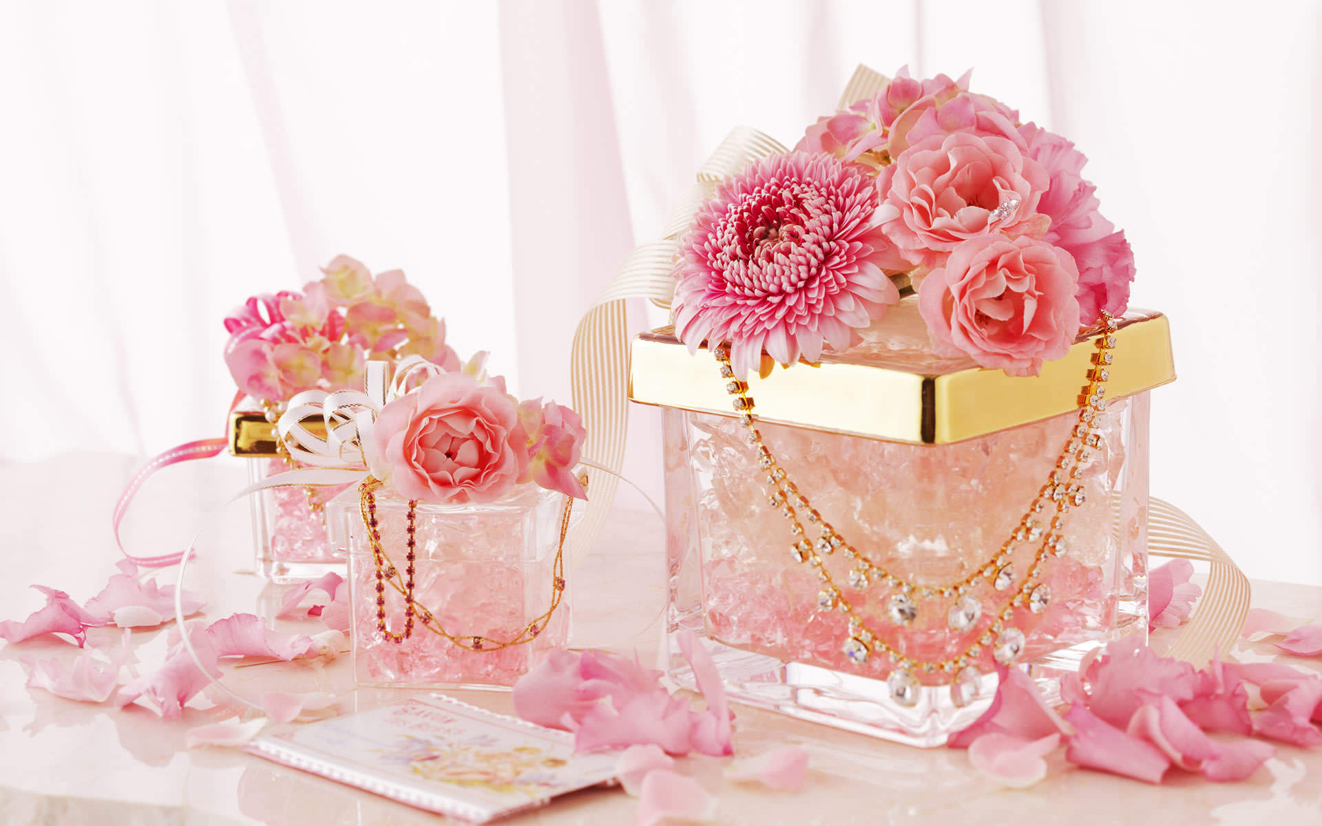 ピンクの花の壁紙,ピンク,切り花,花,目玉,結婚式用品
