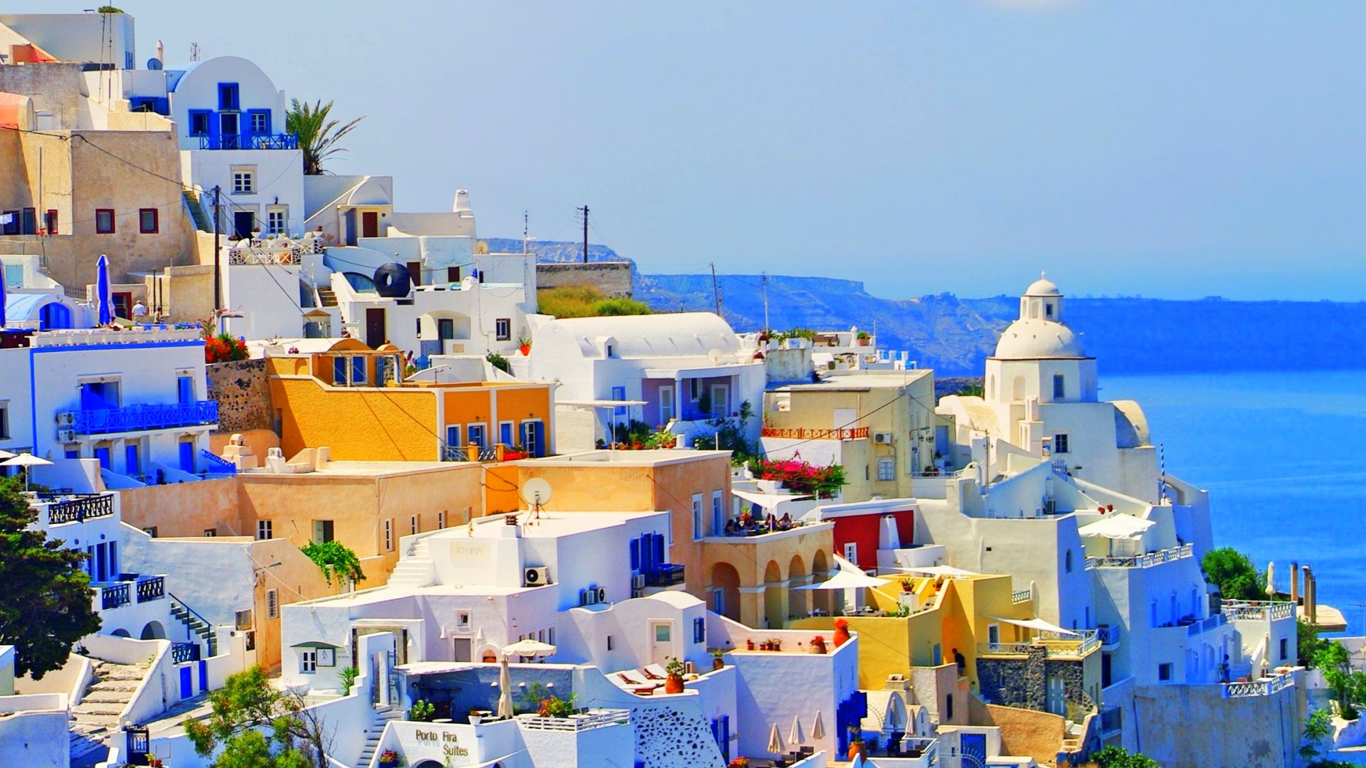 griechenland tapete,blau,stadt, dorf,eigentum,tourismus