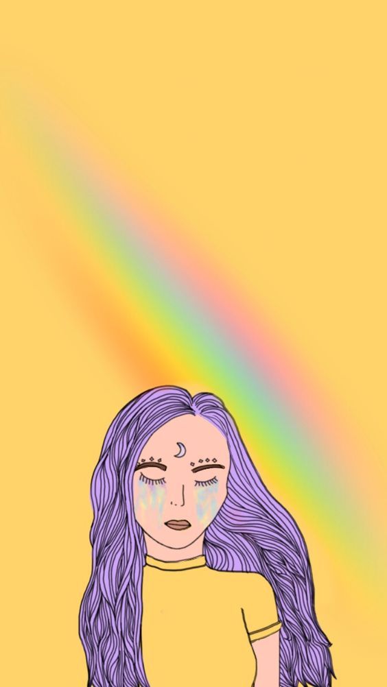 Girl In Rainbow Favim- WallpaperUse